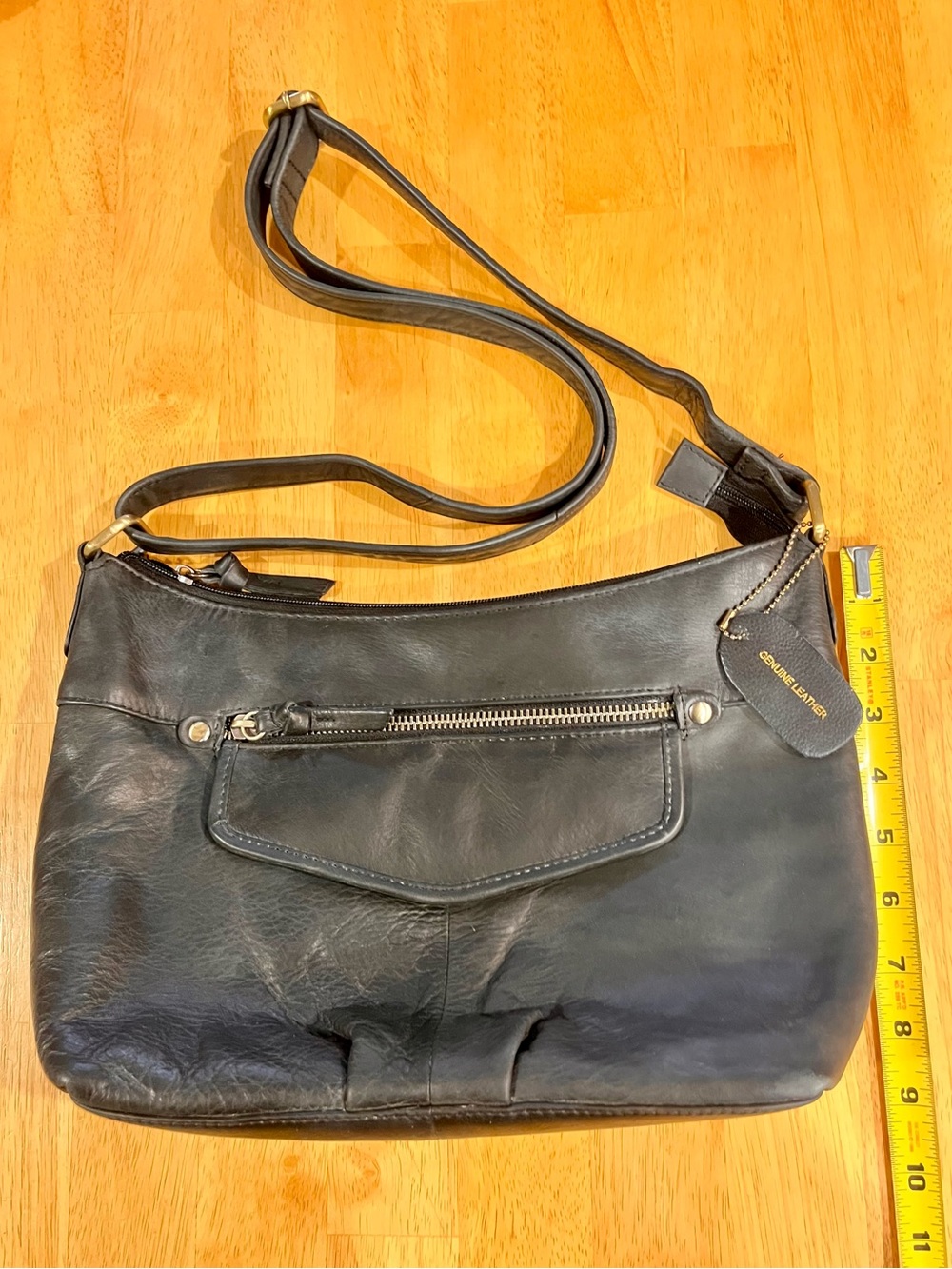 Black Leather Crossbody Bag - Genuine Leather